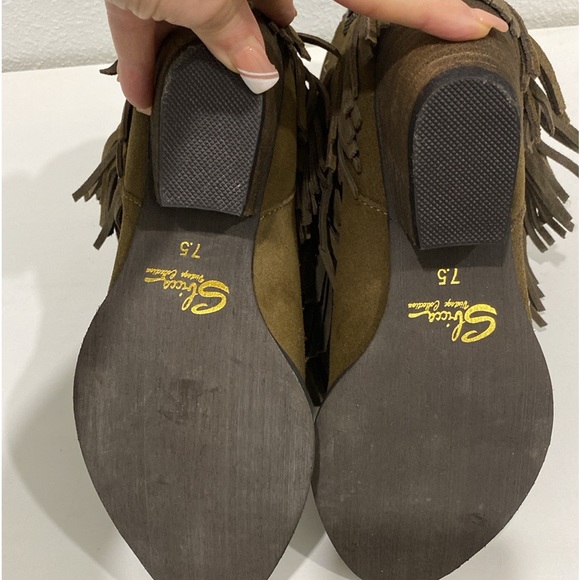 NWOT Sbicca Leather/ Suede Fringe Studded Boots |Size 7.5 - Picture 9 of 10